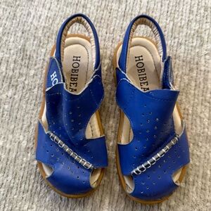 Hobibear Blue Leather Toddler Sandals Size‎ 1.5 Comfort Shoes